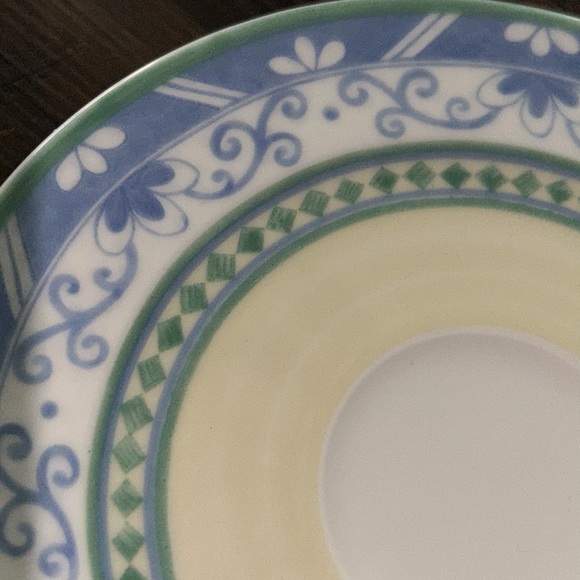 BOGO Villeroy & Boch Perugia saucer fine China Luxembourg 8 green blue - Picture 4 of 7
